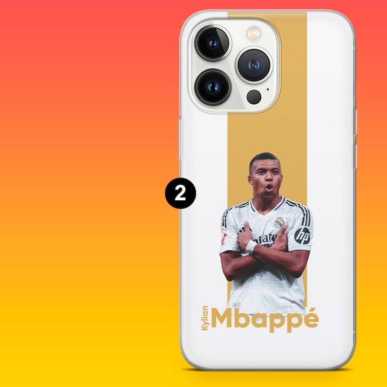 Kylian Mbappé mobilskal Real Madrid Mbappé supportergåva för iPhone 17Pro, 16, 15, 14, 13, 12, Samsung S26, S25, S24, A16, A56, Pixel 10, 9Pro 2