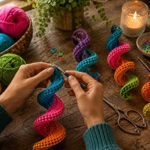 Crochet Twister Wind Spinner Pattern PDF, Hanging Spiral Crochet Tutorial, Boho Porch Decoration