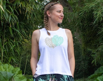 Monstera tank top organic cotton