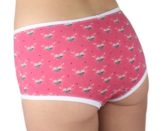 Sous-vêtements Coton Crabe Motif Femmes Brief rose blanc