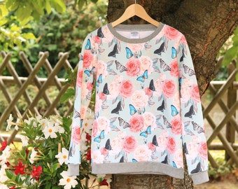 Suéter de mujer Flores y mariposas algodón
