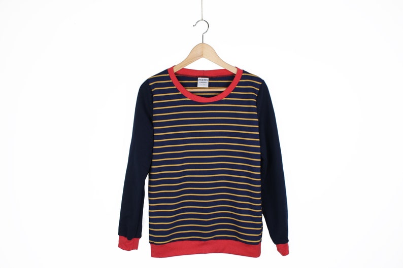 PULLOVER SIZE S dark blue ocher red image 1