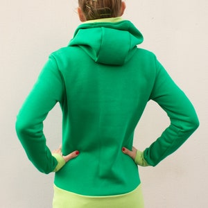 Hooded sweatshirt green women cotton image 9