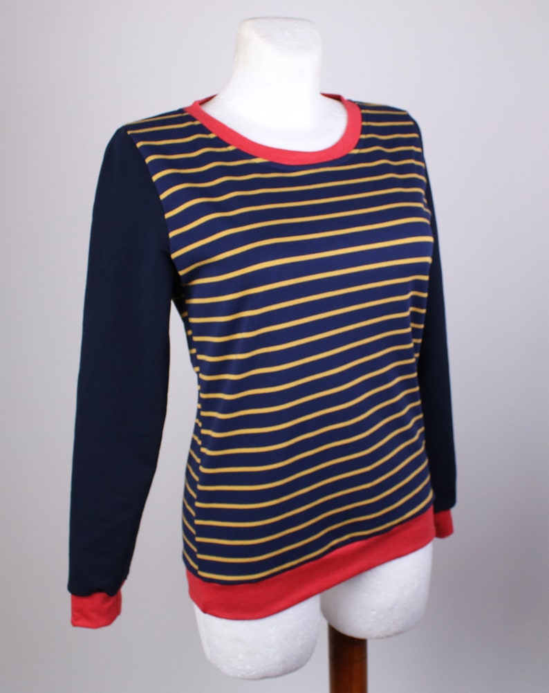 PULLOVER SIZE S dark blue ocher red image 5