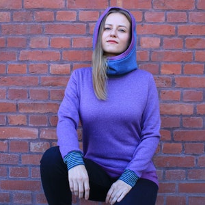 WOMEN'S HOODIE S aubergine blue image 3