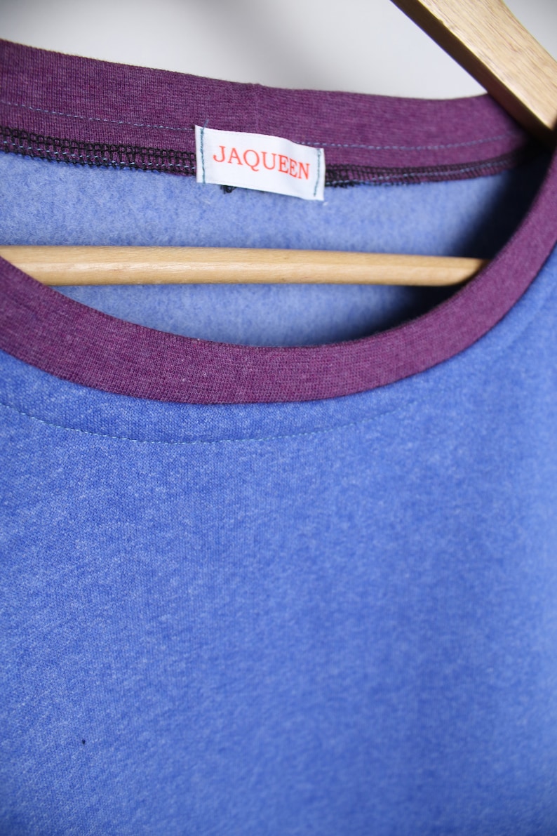 sweatshirt woman women sweater aubergine blue size S fair fashion longsleeve fashion handmade Berlin slowfashion longarmed shirt