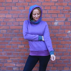 WOMEN'S HOODIE S aubergine blue image 5