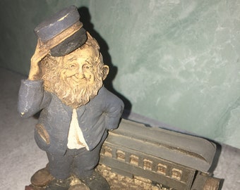 Vintage 1986 Tom Clark GNOME Hobo Train Series  Made in USA  #41 Cairn Studios Pullman Conductor