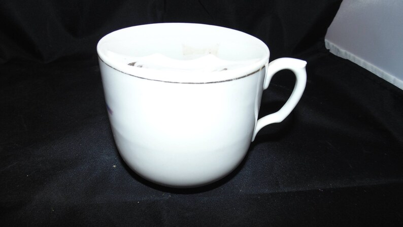 Vintage Antique Shaving Mustache Mug Barber Forget me not Numbered Floral Flowers Gold Gilt