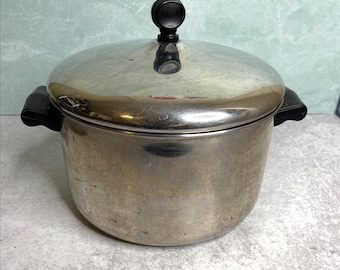 Vintage Farberware Aluminum Clad Stainless Steel 4 Qt Stock Pot with lid