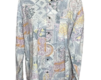 Vintage MARIO brand Long sleeve Hawaiian shirt Mens Large