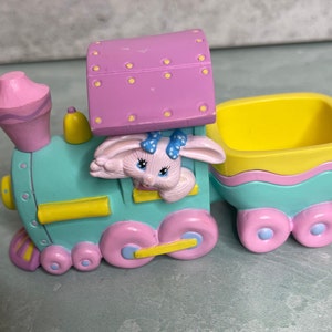 Vintage 1993 Binney & Smith Crayola Easter Eggspress Bunny train decor Hallmark pastel