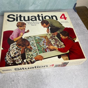 Vintage 1968 Situation 4 Action puzzle game Parker Brothers 2-4 players ages 8+