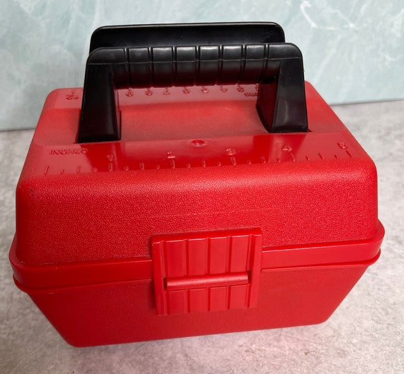 Vintage 80s Fisher Price Mini Tackle Box 3501 Red Storage 