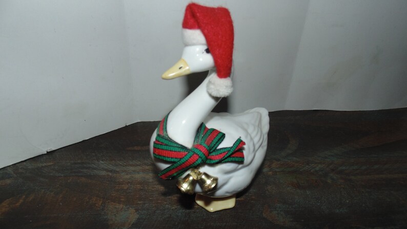 Vintage Russ Berrie Christmas Goose Duck Figurine Decoration Etsy