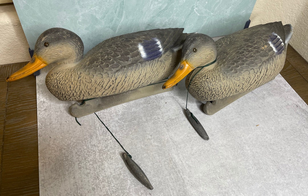 Two Vintage Mallard Hen Duck Deoys G&H Decoys Henryetta Oklahoma Etsy