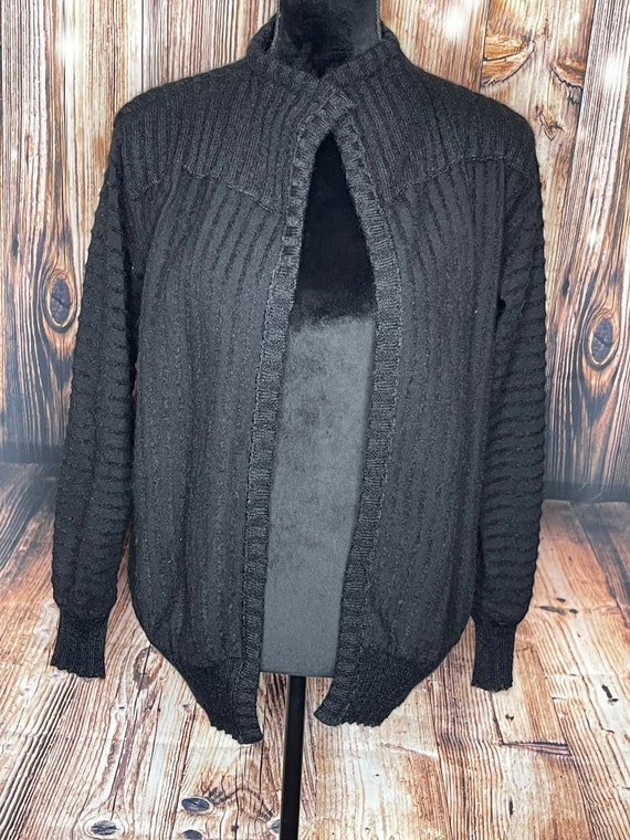 Vintage Missoni L. Magnin Mohair wool black open c
