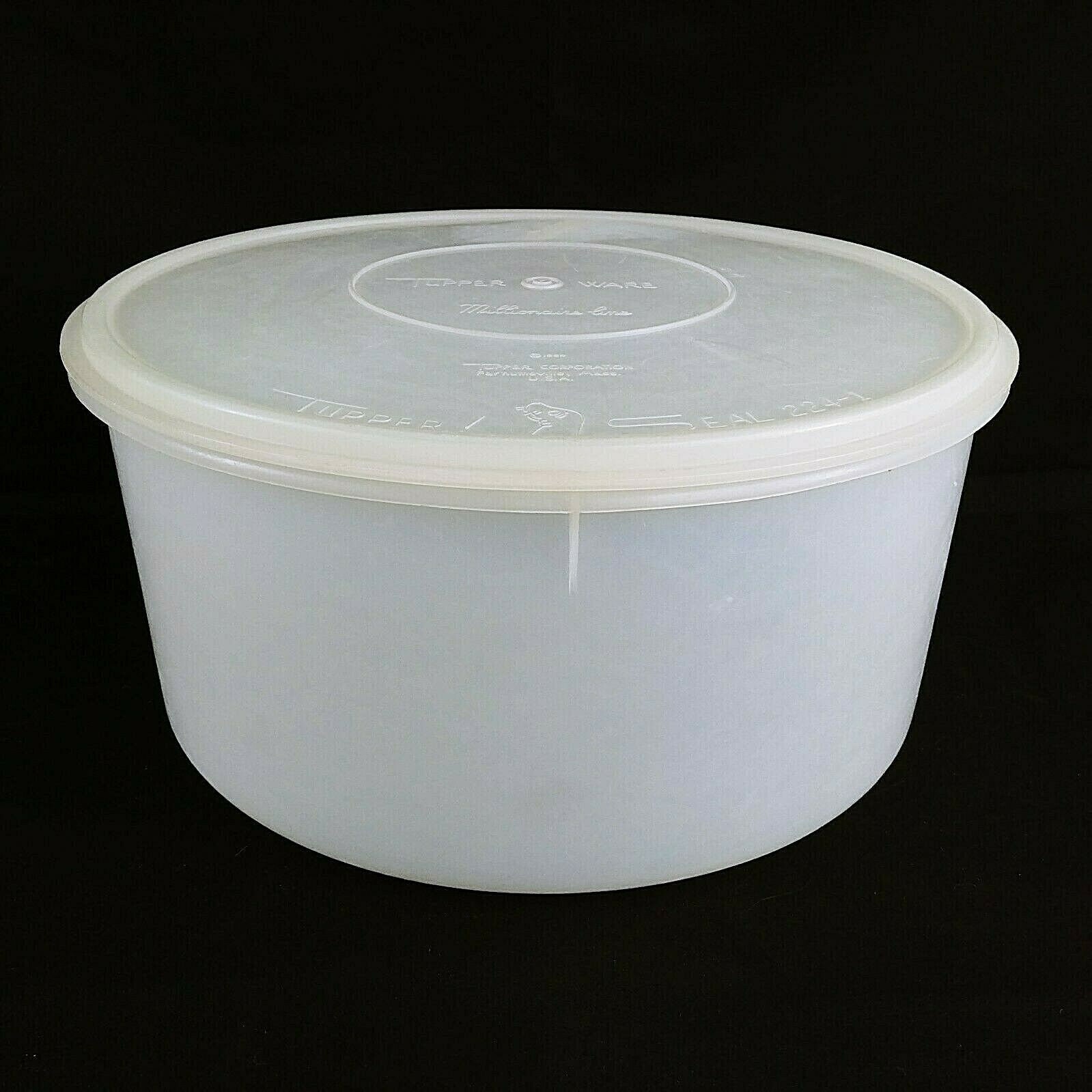 Vintage Tupperware Large Round Container 256 With Sheer Seal 