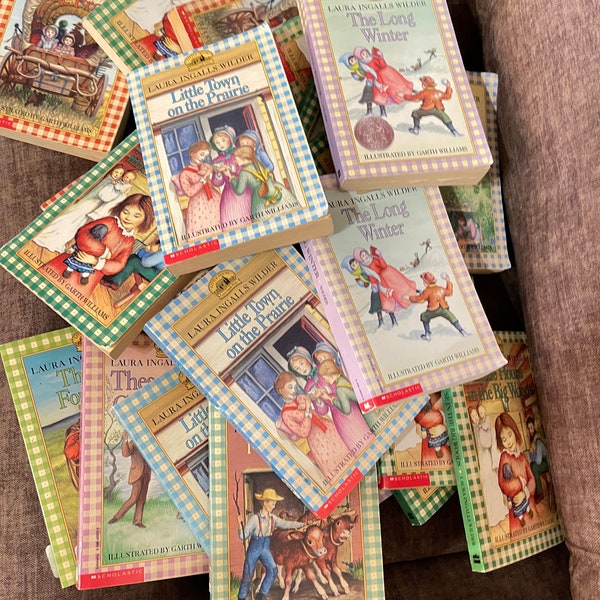 Vintage Little House on the Prairie Replacement Books Laura Ingalls Wilder scholastic Harper checkered Wide variety Free Ship
