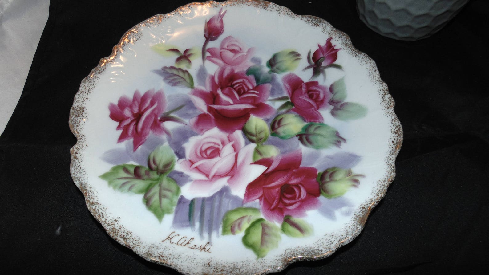 Vintage Ucagco Ceramic Plate Roses Japan 8.5 decor Etsy