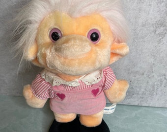 Vintage 1992 Trolio soft Troll doll stuffed animal plush 13" Chosun