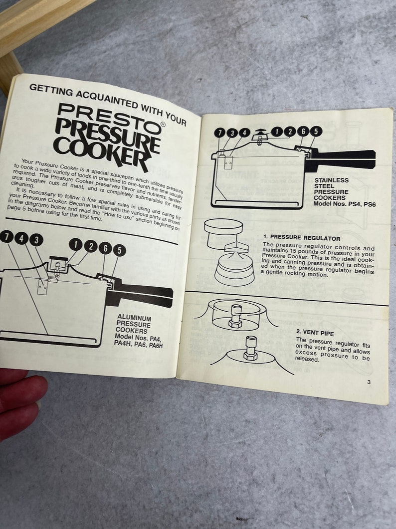 Vintage 1977 Presto Pressure Cooker Instructions and Recipes Etsy