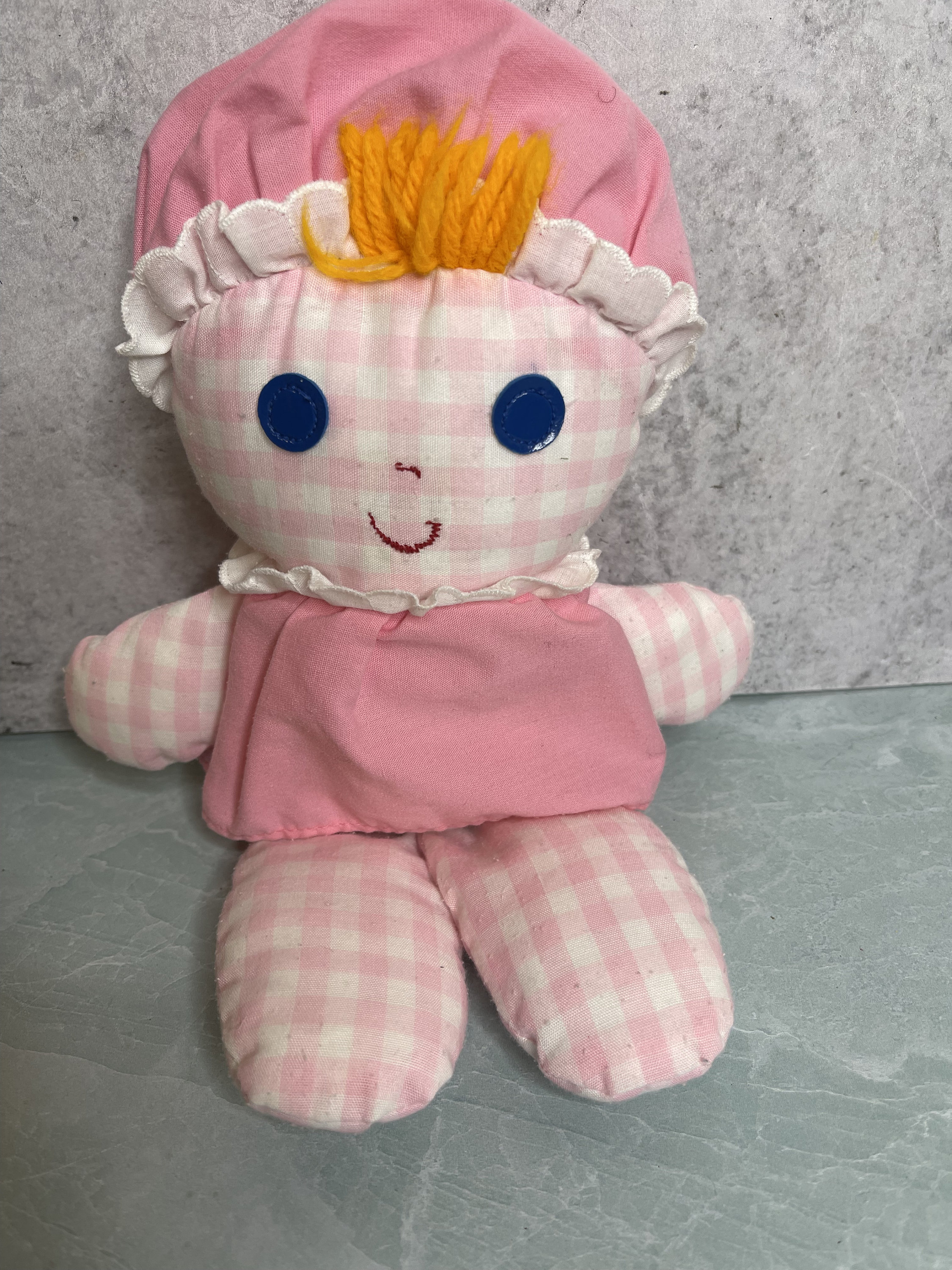 Vintage Fisher Price 1975 LOLLY DOLLY Rattle Crib Baby Doll Model