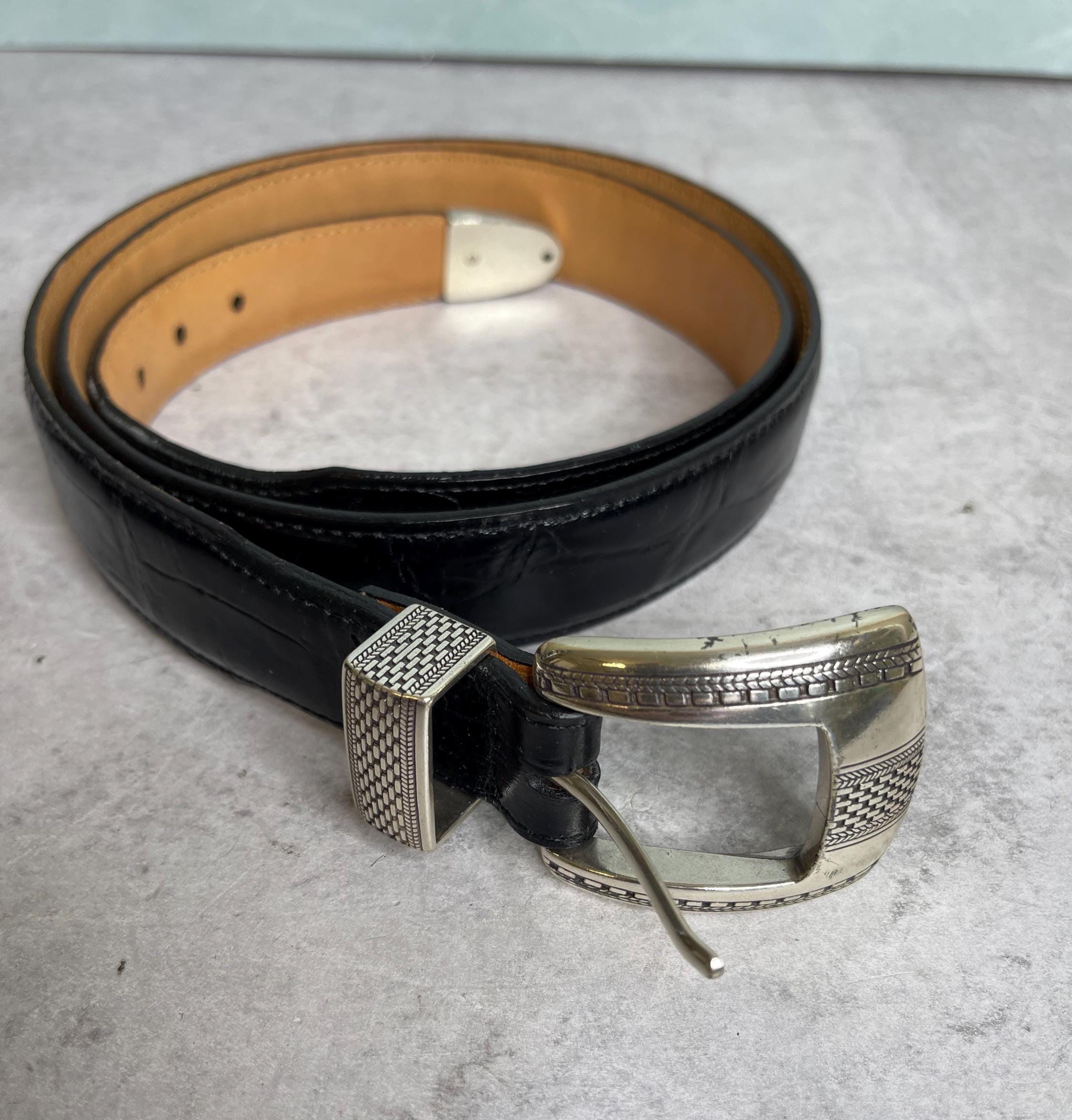 ONYX by BRIGHTON size34 MORMAN FANCY BELTS STALLION MTN COUNTRY CLUB USA製 レザーベルト 黒 ブラック ゴルフ 64603_1024x.jpg?v=1746197041