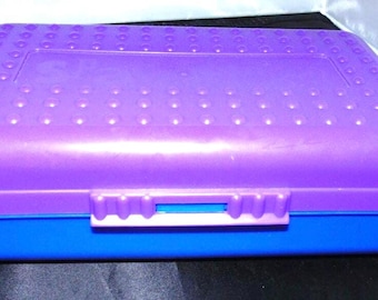Vintage 90s Spacemaker Pencil Case | Red Sheer Plastic 8x5 Box