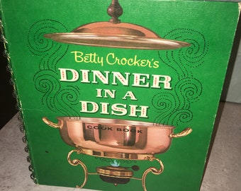 Vintage 1965 2nd print  Betty Crocker's Dinner in a dish Spiral Hardcover book cookbook