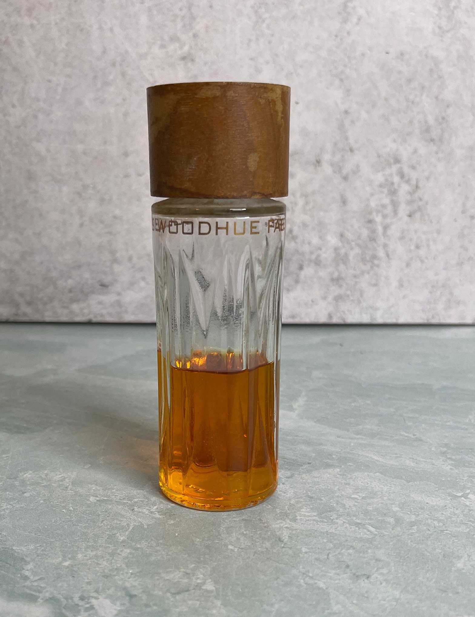 Vintage 60s 70s Faberge Woodhue Eau De Cologne Splash fl oz Womens 1/3  full