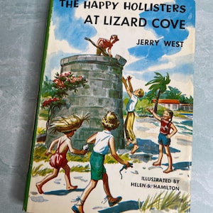 Vintage 1957 The Happy Hollisters at Lizard Cove book #13 Hardcover dust jacket Jerry West EUC Doubleday illustrated BCE