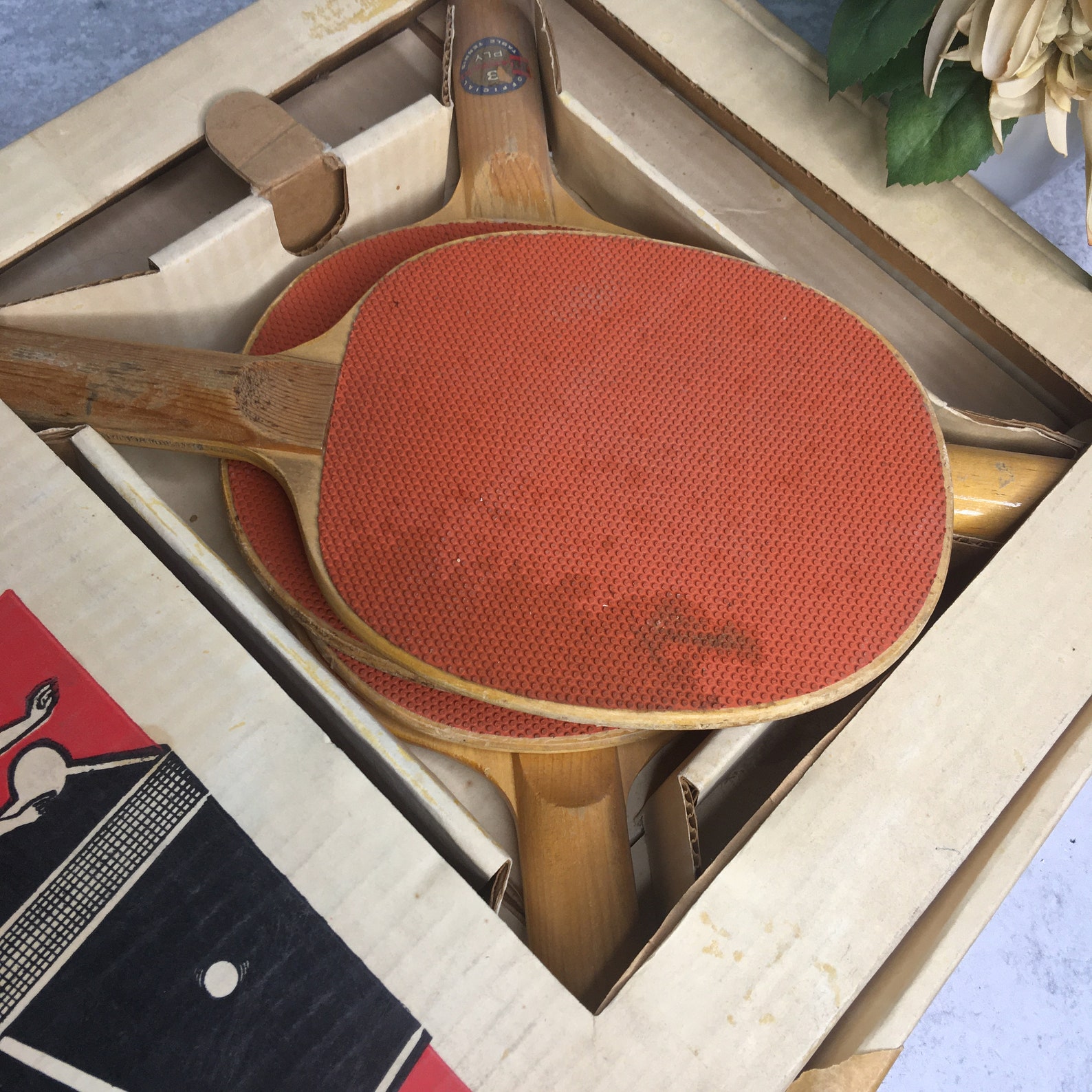 Vintage Harvard Table Tennis set con box paddles net y más Etsy