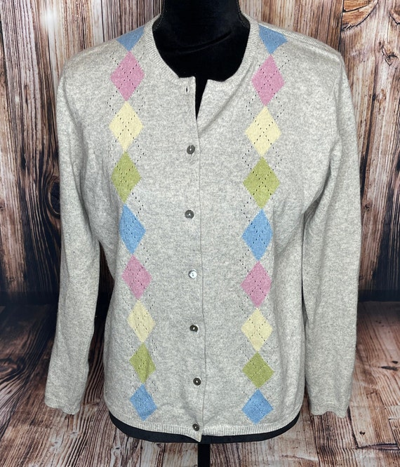 Vintage Clan Douglas Cashmere silk Argyle cardigan