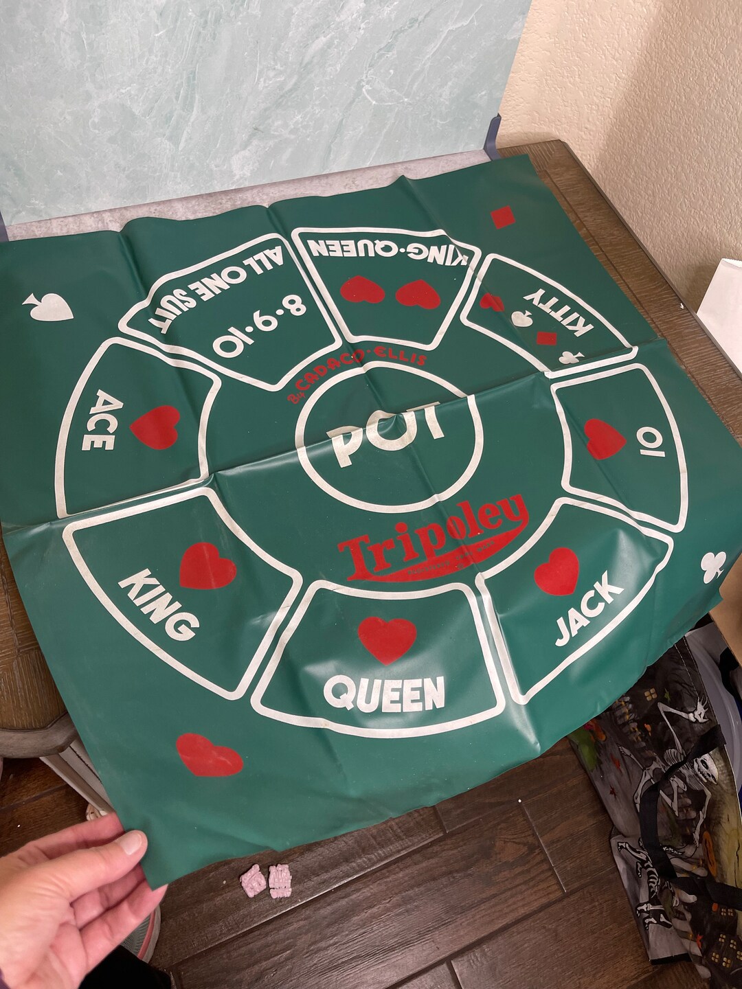 Vintage 1969 Tripoley Vinyl Game Mat Michigan Rummy Royal - Etsy