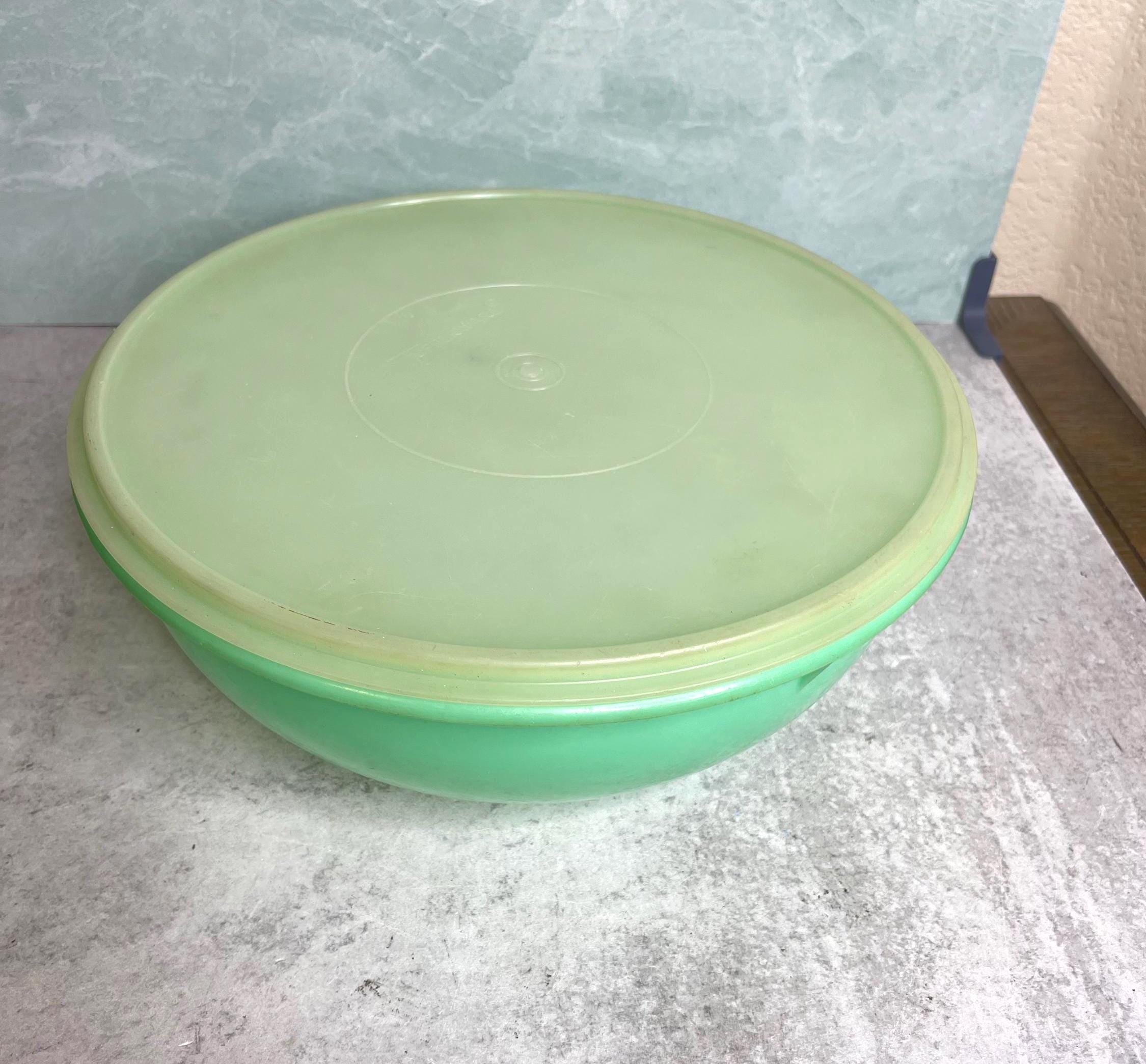Vintage Tupperware HUGE Large Green Bowl W/lid 13