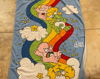 Vintage 1985 Care Bears Beach towel "FRIENDS TOGETHER Make Good times betters"