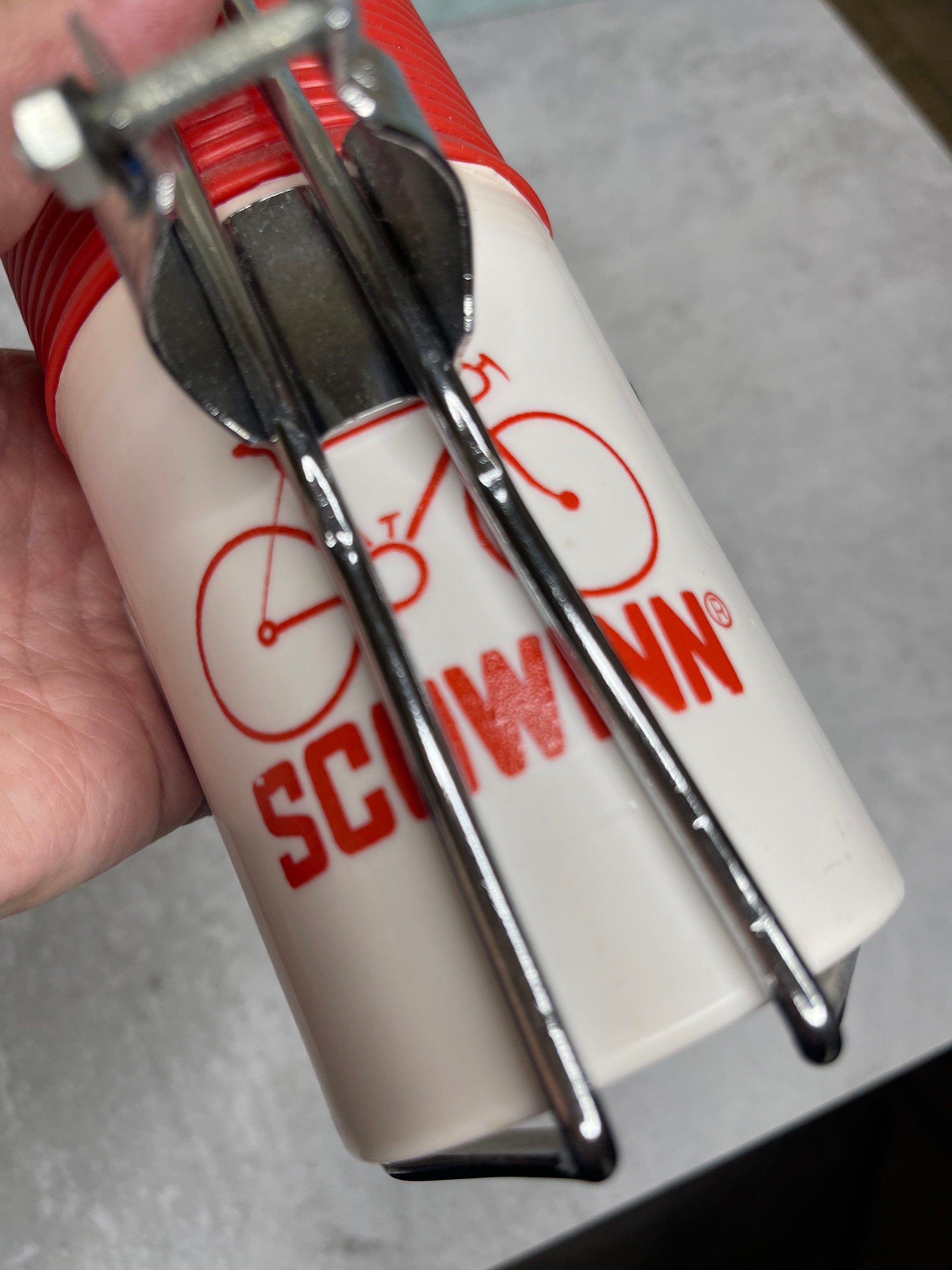 Vintage RED Schwinn Insulated Bicycle Water Bottle With Cage