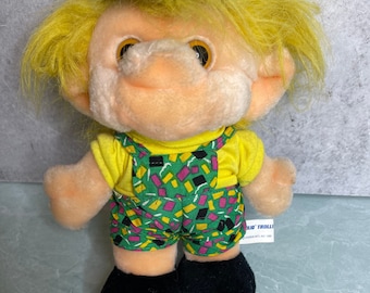 Vintage 1992 Trolio soft Troll doll stuffed animal plush 10" Chosun