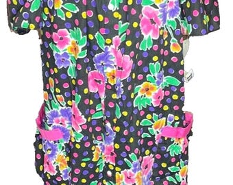 Rare New Vintage Spectator II Women's Large HOUSE DRESS nightgown Floral Snaps