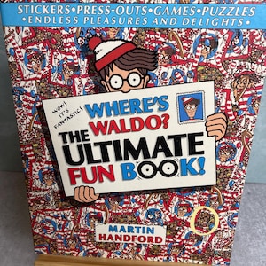 Vintage 1990 1st edition Where&#39;s Waldo the Ultimate fun book with stickers New Martin Handford Softcover.