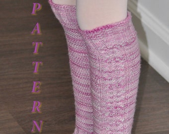 Knit Cabled Leg Warmer Pattern - Girls Size 6-8 (PDF Pattern)
