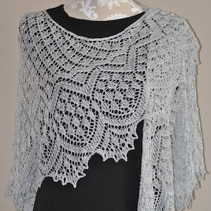 CLEARANCE 35% OFF - Hand Knit Delicate Lace Shawl - Hand Beaded Shawl - Wedding Shawl - Victorian Style Beaded Shawl