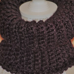 Hand Crocheted Neck Warmer: Extra Warm Acrylic Cowl - Eggplant Purple