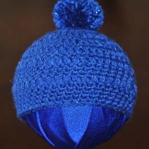 CLEARANCE 35% OFF - Newborn Baby Beanie - Bright Blue Baby Hat - Newborn Baby Gift - 0 to 3 month size