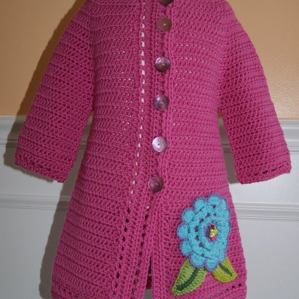 Pull au crochet pour fille, taille 6, veste enfant