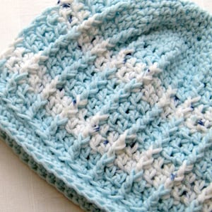 Crochet Baby Boy Beanie: Handmade Striped Infant Hat (9-18 Months) image 1