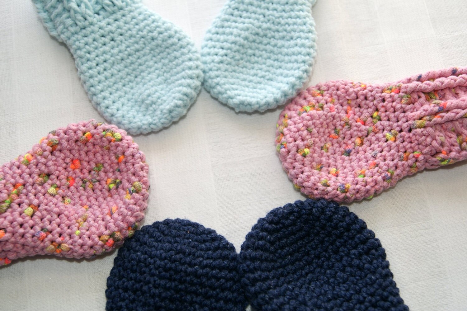 Crocheted Thumbless Mittens No Scratch Baby Mittens 3 to 6 Etsy Australia