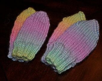 CLEARANCE 35% OFF - Thumbless Baby Mittens, Hand Knit Mittens, Variegated yarn, Mittens, Winter Accessory,