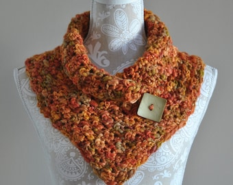 Hand Crocheted Cowl - Warm Wool Neckwarmer - Pullover Cowl - Autumn Neckwarmer - Light weight pullover